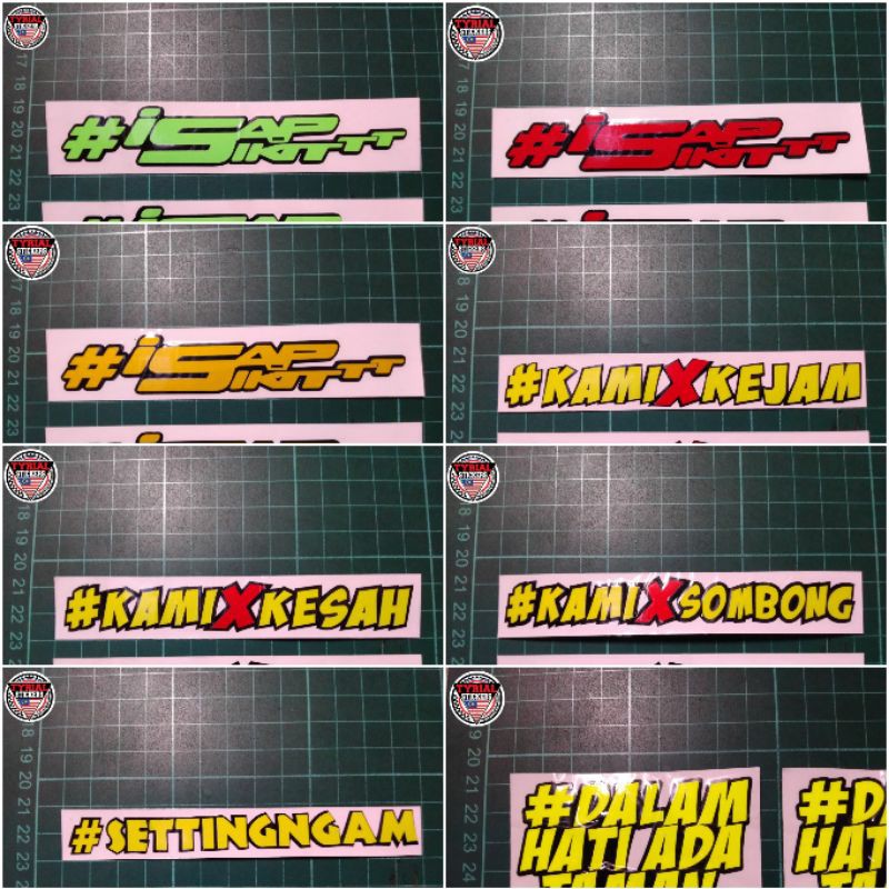 STICKERS MOTOR PELEKAT MOTOR ISAP SKITTT DALAM HATI ADA TAMAN | Shopee ...