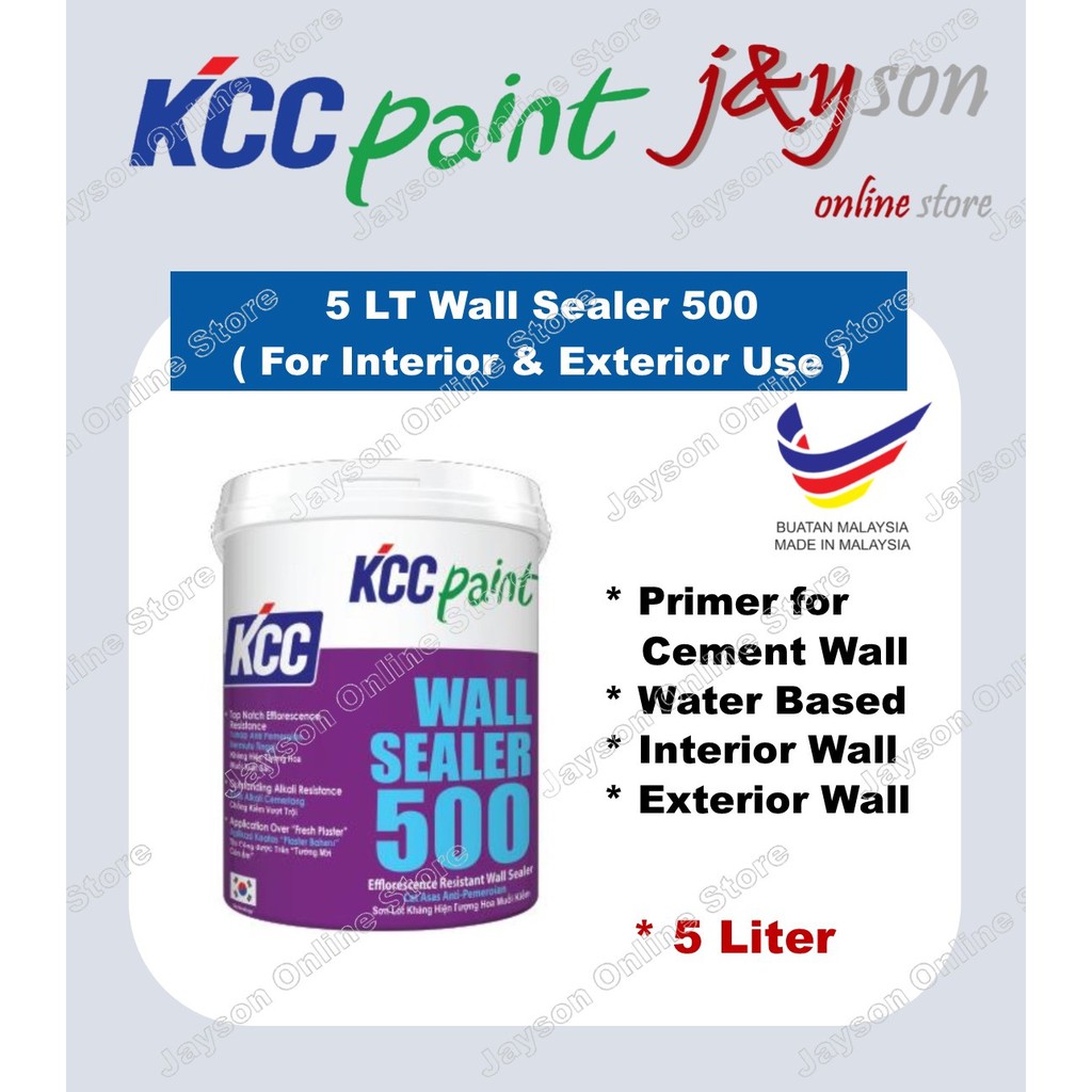 KCC 5 Liter Wall Sealer 500 Cat Undercoat Dinding Rumah Interior ...