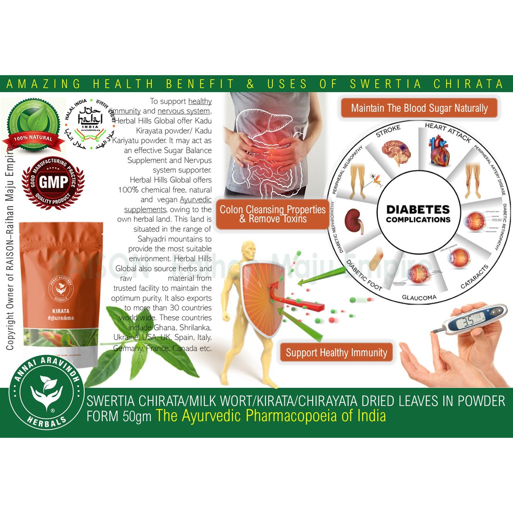 SWERTIA CHIRATA/MILK WORT/KIRATA/CHIRAYATA DRIED LEAVES IN POWDER FORM