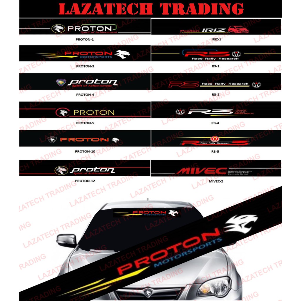 PROTON CAR STICKER / CUSTOM CUT NEON LIGHT STICKER (HAND MADE) Shopee