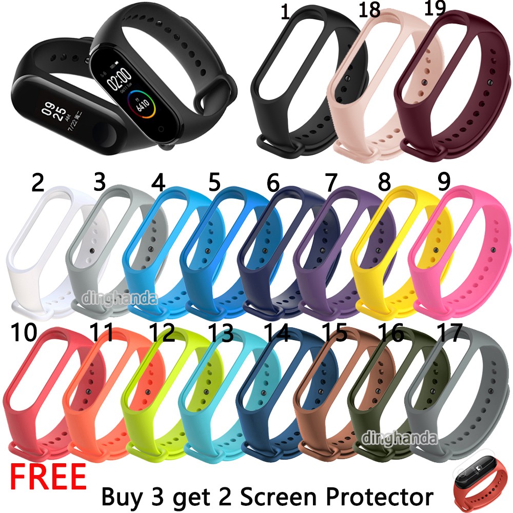 Wrist Strap for Xiaomi Mi Band 3 Miband 3 4 Silicone Band Shopee Malaysia