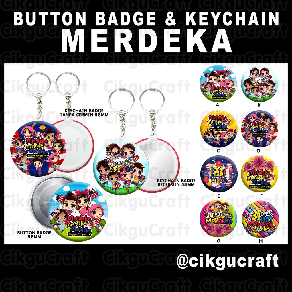 CikguCraft Button Badge & Keychain Badge 58mm MERDEKA LATEST 2022 ...