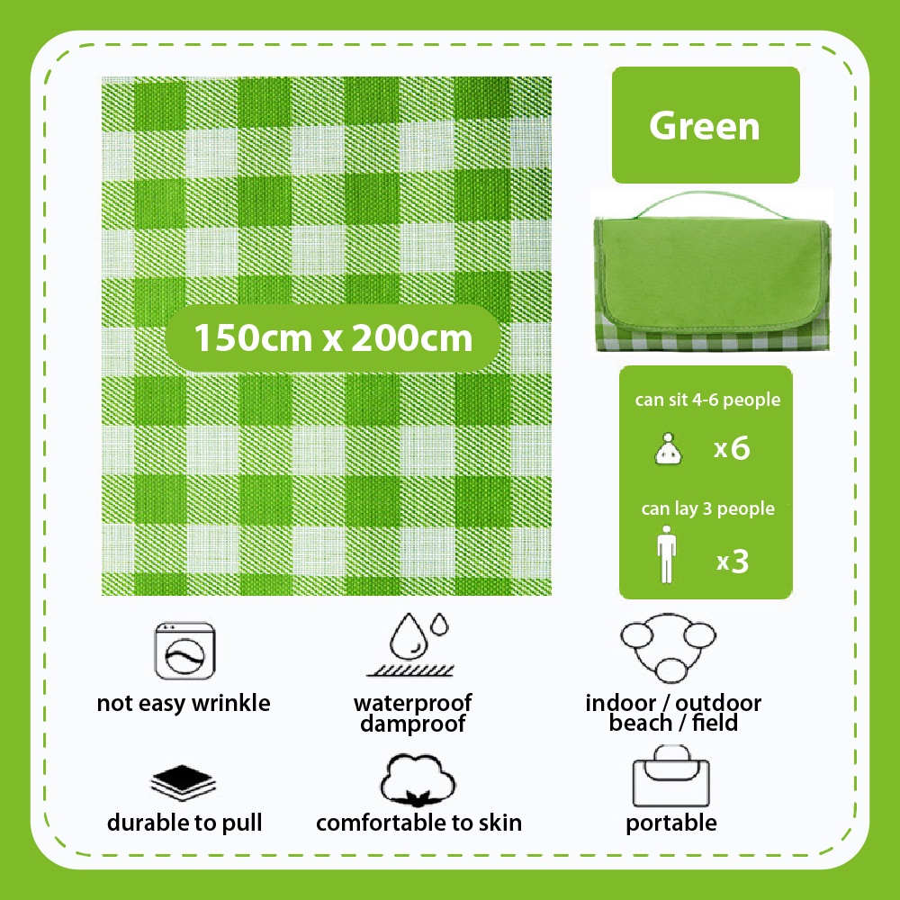 Picnic Mat 200*200cm 150*100cm Waterproof PVC Material Portable Outdoor