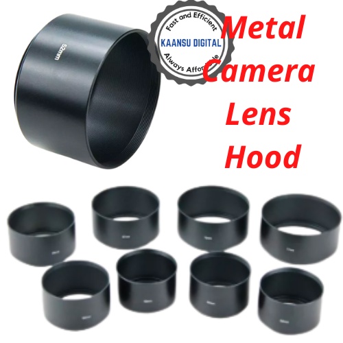 Ready Stock 52mm/55mm/58mm/67mm/72mm/77mm long metal lens hood SLR Lens