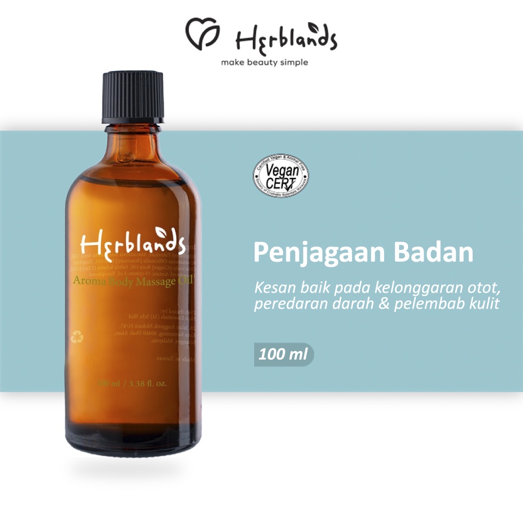 Herblands Minyak Urut Badan Aroma 100ml Aroma Body Massage Oil 100ml Shopee Malaysia 1474