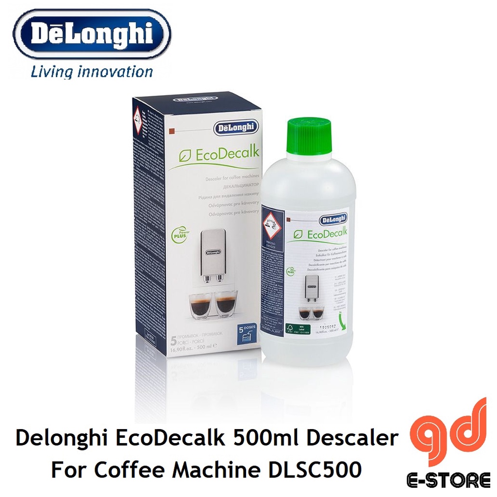 DeLonghi EcoDecalk Mini DLSC500 Descaler 500ml Easy Cleaning Set Perfect Descaling Lotion for