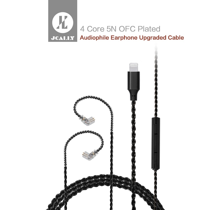 JCALLY LT4 Lightning Upgraded Cable 4 Core 5N oxygen-free copper OFC ...