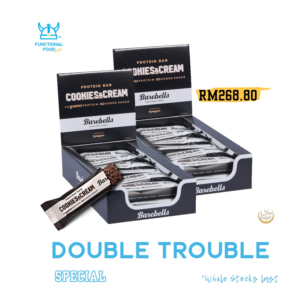 Sweden Barebells Cookies & Cream Protein Bar (2 Boxes/24 Bars) Shopee