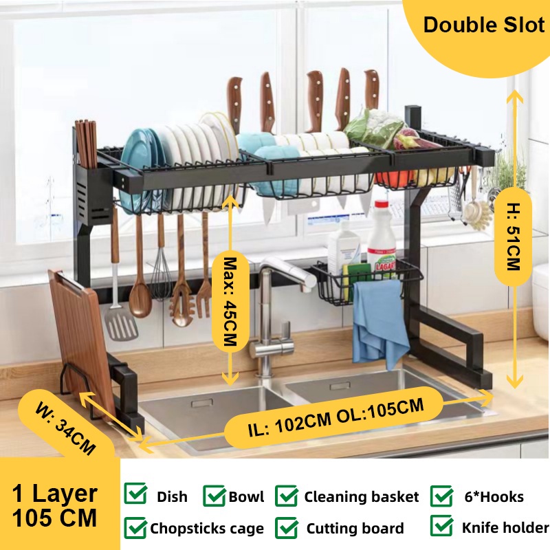 Stainless Steel Kitchen Rack Organizer Kitchenware Storage Sink Rack ...