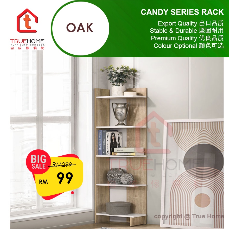 TH Corner Bookshelf / Rak Buku Corner / Book Rack / Display Rack ...
