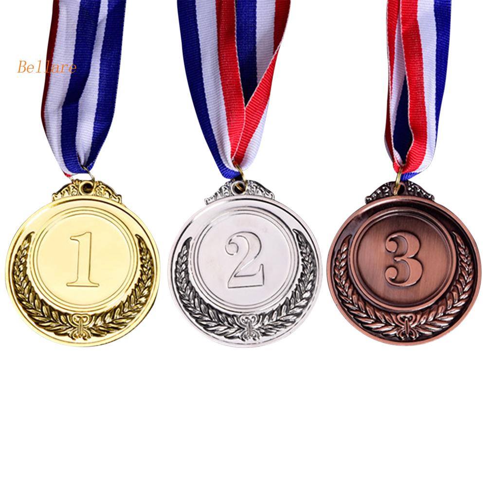 (Pro-BEL) Metal Hanging Medal With Ribbon Gold Silver Bronze Award ...