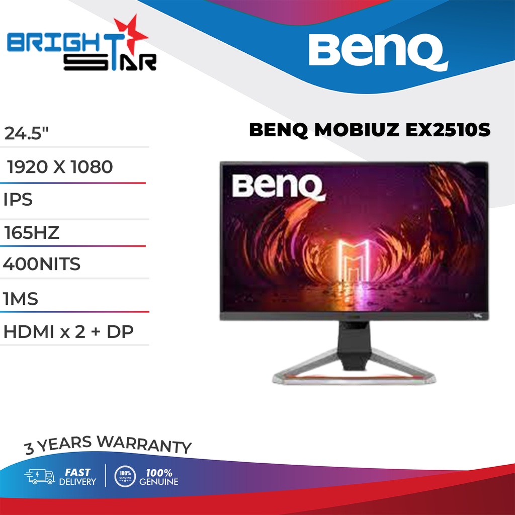 BENQ 25" 27" MOBIUZ EX2510S EX2710S IPS FHD 165HZ GAMING MONITOR ...