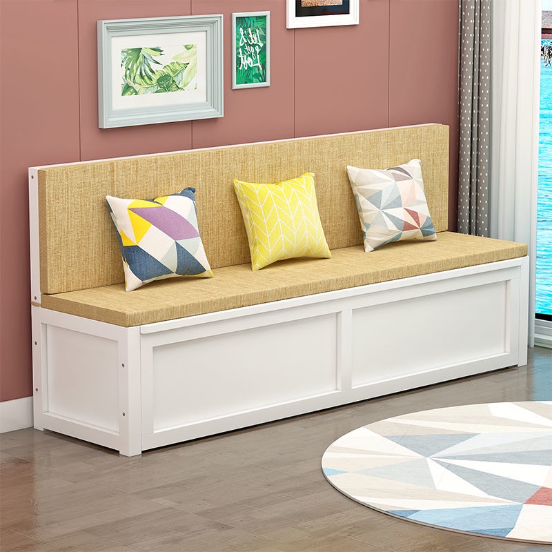Solid wood deck home balcony leisure bench Nordic storage corner L shaped living room dining deck sofa custom