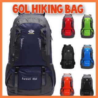 Hiking Bag 60L Hiking Backpack Waterproof Camping Bag Outdoor Sport bag Travel Bagpack Beg Hiking Kalis Air Saiz Besar