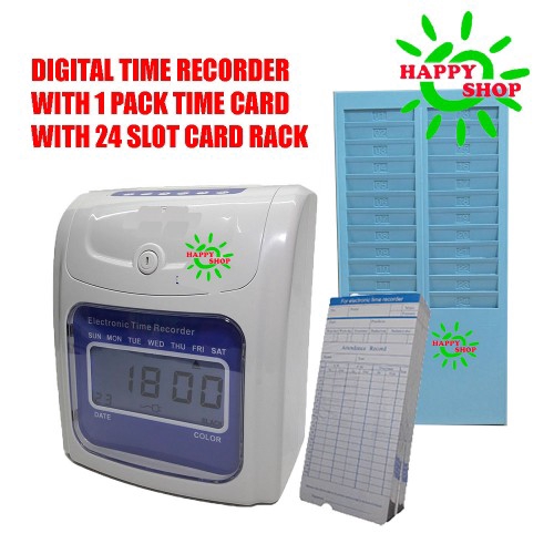 Fully Digital Clock Time Recorder Punch Card Machine (5yr warranty ...