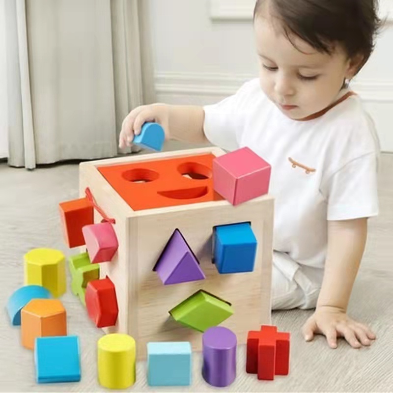 🇲🇾💖ReadyStock Malaysia💖🇲🇾Wooden Blocks Matching Toy with Cube Shape and ...