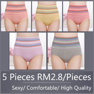 Bintang Fashion Seluar Dalam Wanita, Spender Wanita, Women Cotton Plus  Size 3 pcs In 1 Set Underwear Panties L-3XL