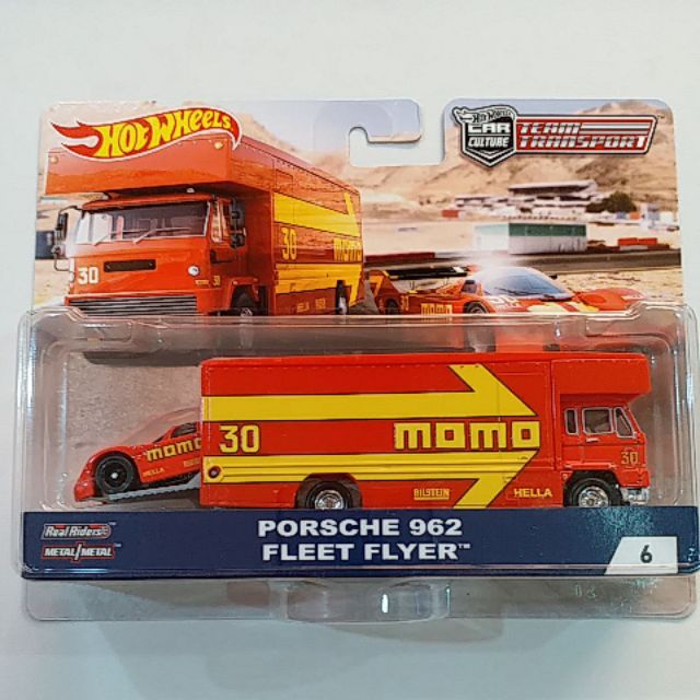 HOT WHEELS TEAM TRANSPORT PORSCHE 962 MOMO and FLEET FLYER Brand New Shopee Malaysia