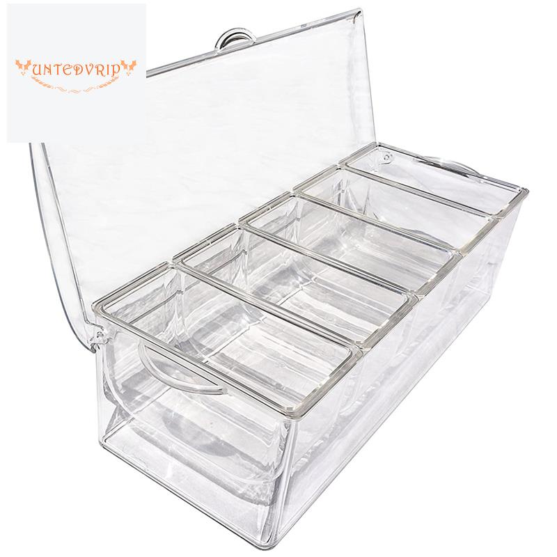 🔥Ice Cold 5 Compartment Condiment Server Rack-Service Tray Container ...