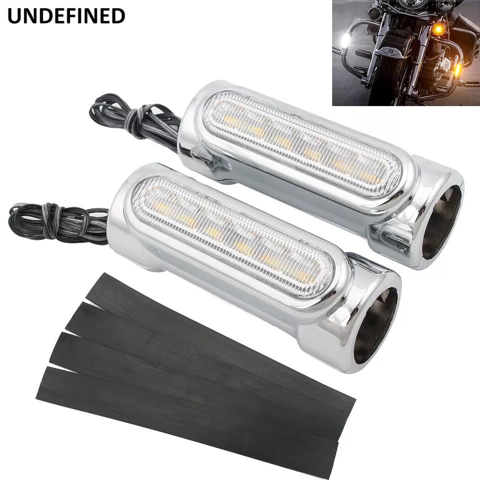 Motorcycle Highway Bar Switchback Driving Light Turn Signal Light White