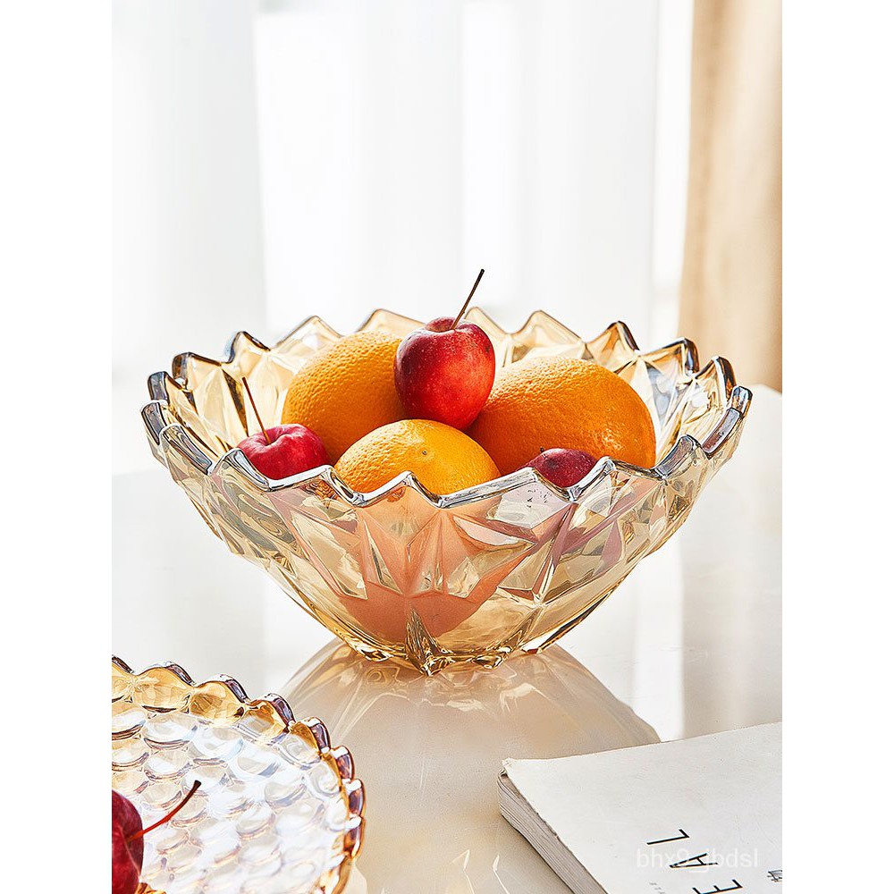 Creative Personality Transparent Glass Fruit Plate Modern Home Living