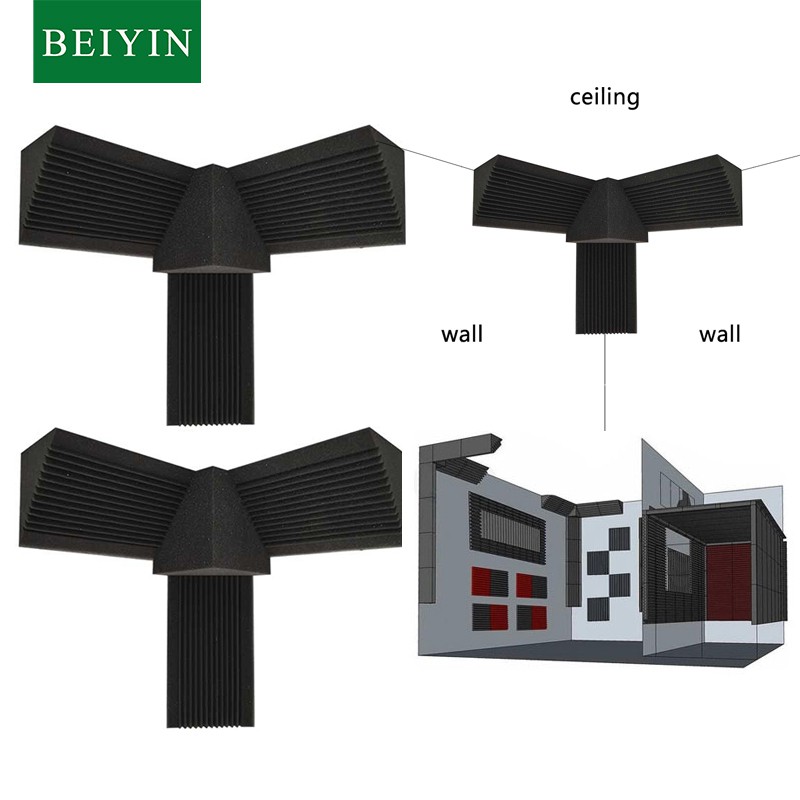 BEIYIN Acoustic Bass Trap Corner Foam Sound Absorption Tiles Sonic ...