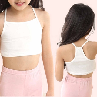 Korean Design Cartoon Fabric Cotton Sport Bra Teen Cute Design Kids 8-16  Years Old Girls