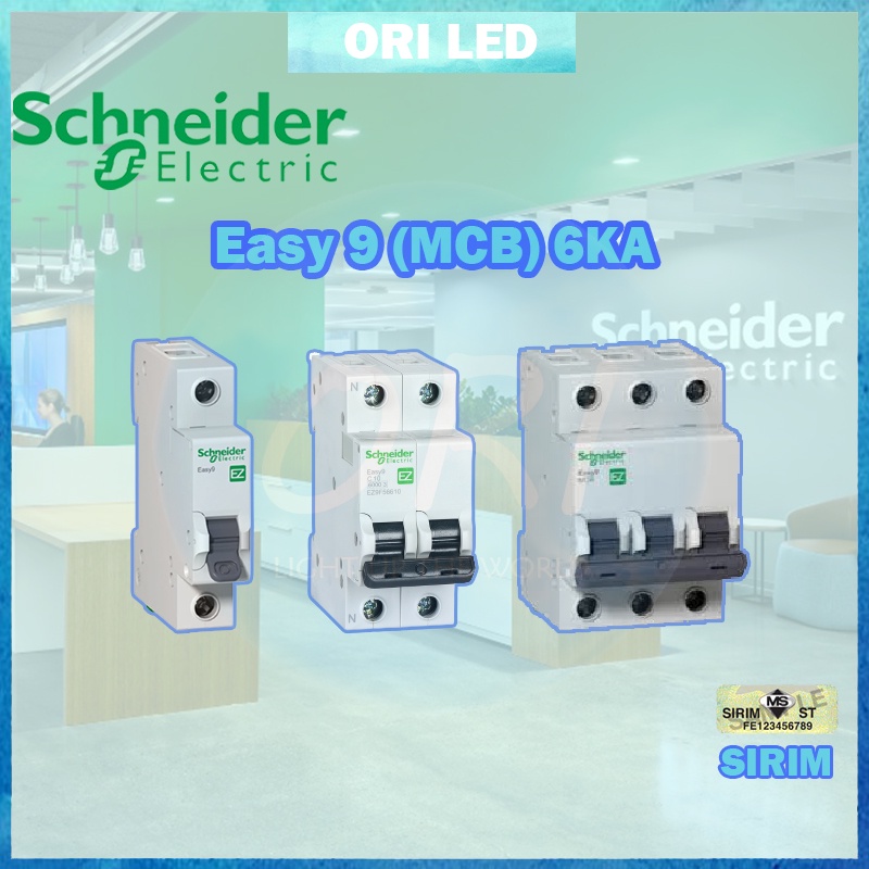 Schneider Easy9 MCB Circuit Breaker 6KA Sirim Approved OriLED | Shopee ...