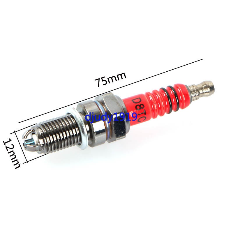 D8TC Spark Plugs Level 3-Electrode Ignition Red Head Motorcycle Spark ...