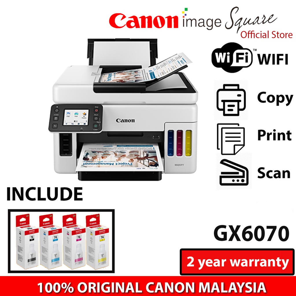 Canon Maxify Gx6070 Easy Refillable Ink Tank Wireless Multi Function Business Printer For High 3077