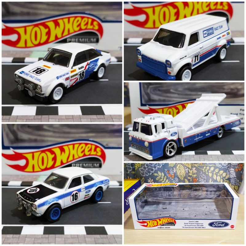 Hot Wheels Premium Ford Garage Race Team Diorama Transit Supervan