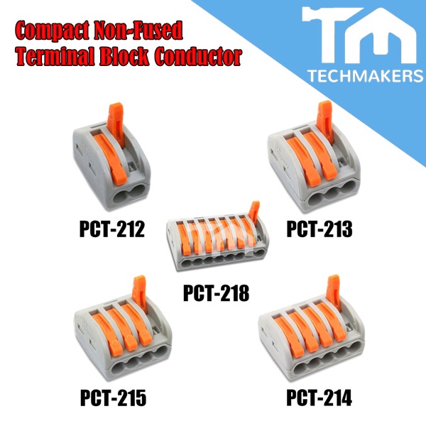 1pcs of 2/3/4/5/8 Way Clamp, 32A, Polyamide, 600V Fast Universal, Easy Quick Compact Terminal Block Conductor Orange