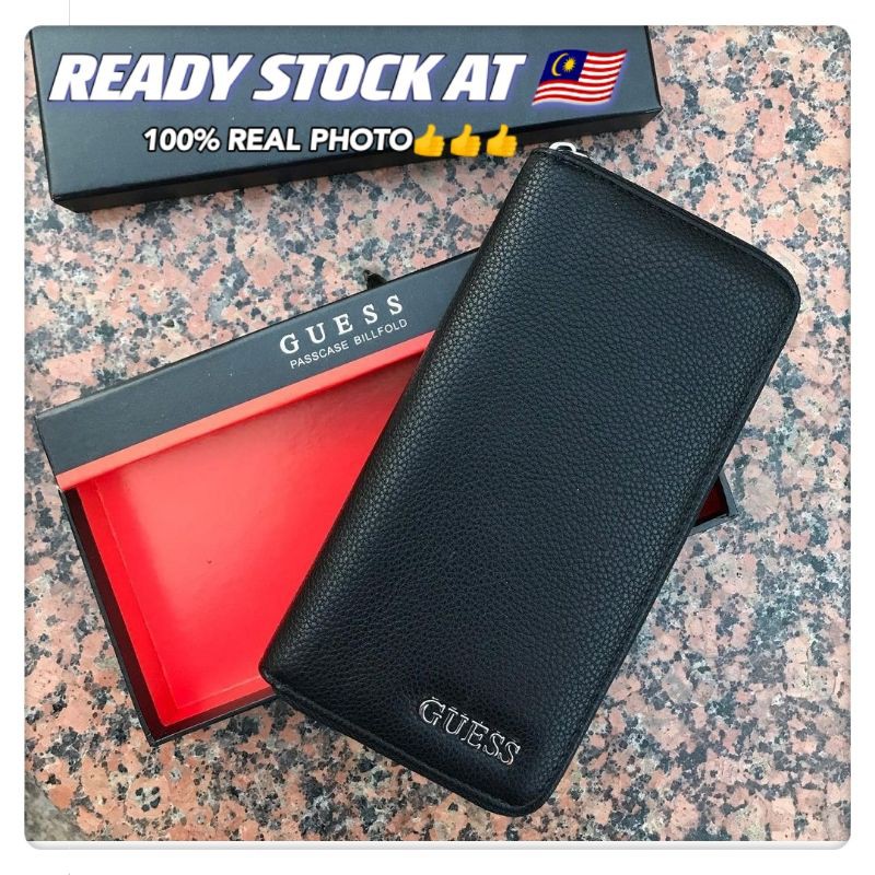 🇲🇾🔥READY STOCK MALAYSIA🔥Guess Factory Ori Men Purses Zip Long Wallet ...