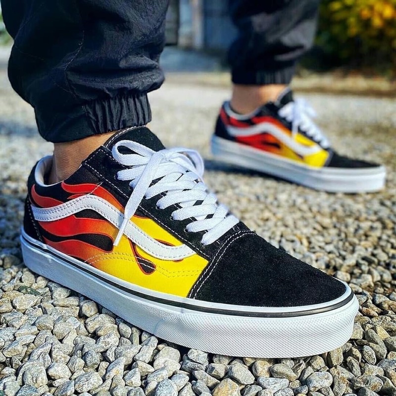 READYSTOCK ORIGINALS VANS OLD SKOOL FLAME BLACK