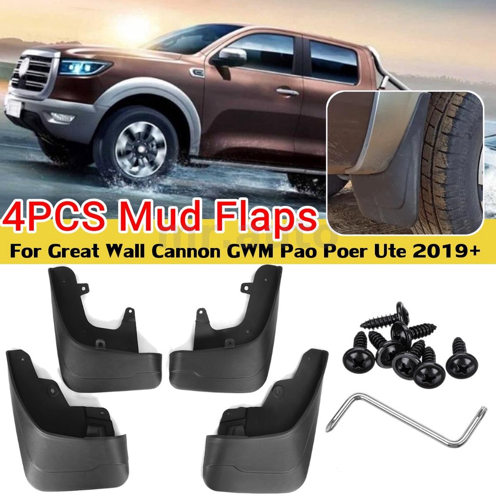 4PCS Mud Flaps Guards Splash Fender For Great Wall Cannon GWM Pao Poer Ute 2019+ Shopee Malaysia