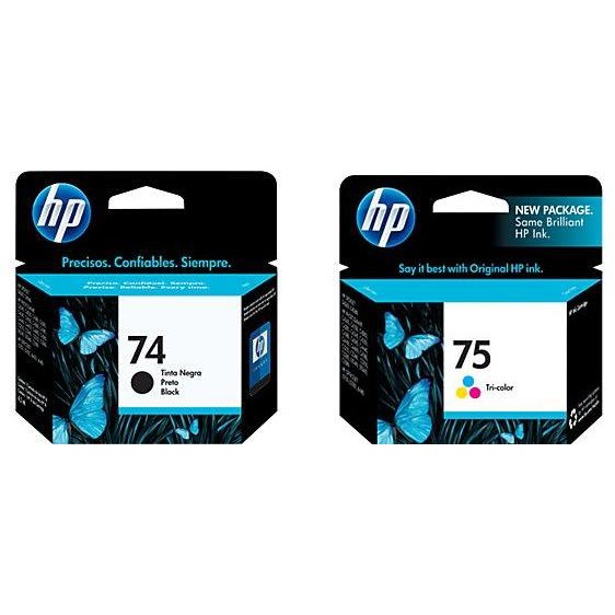 HP 74 75 BLACK TRI COLOR INKJET PRINT CARTRIDGE 100 ORIGINAL