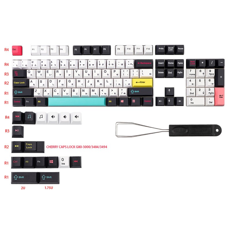 Future Funk 121 Keys PBT Dye Sublimation Cherry Profile Keycaps Set for ...