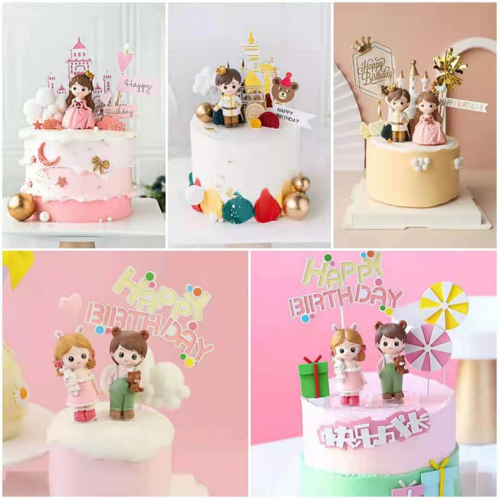 [WAWA] Little prince and princess girl boy cake decoration topper 王子/公主 ...