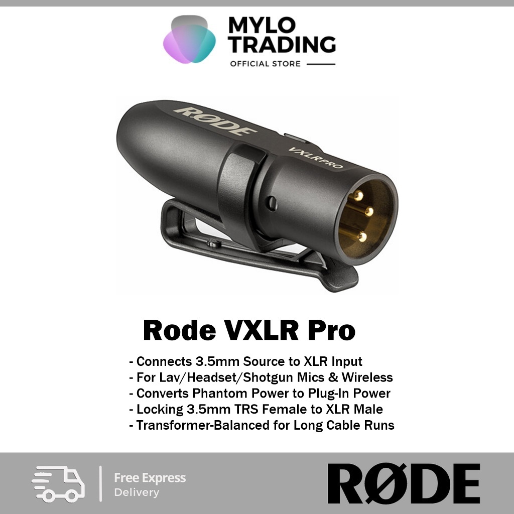 Rode VXLR Pro Transformer-Balanced TRS Female to XLR Male Adapter with ...