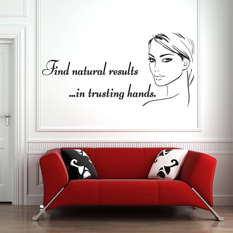 Beauty Salon Wall Sticker Spa Salon Decal Woman Face Facials Mural