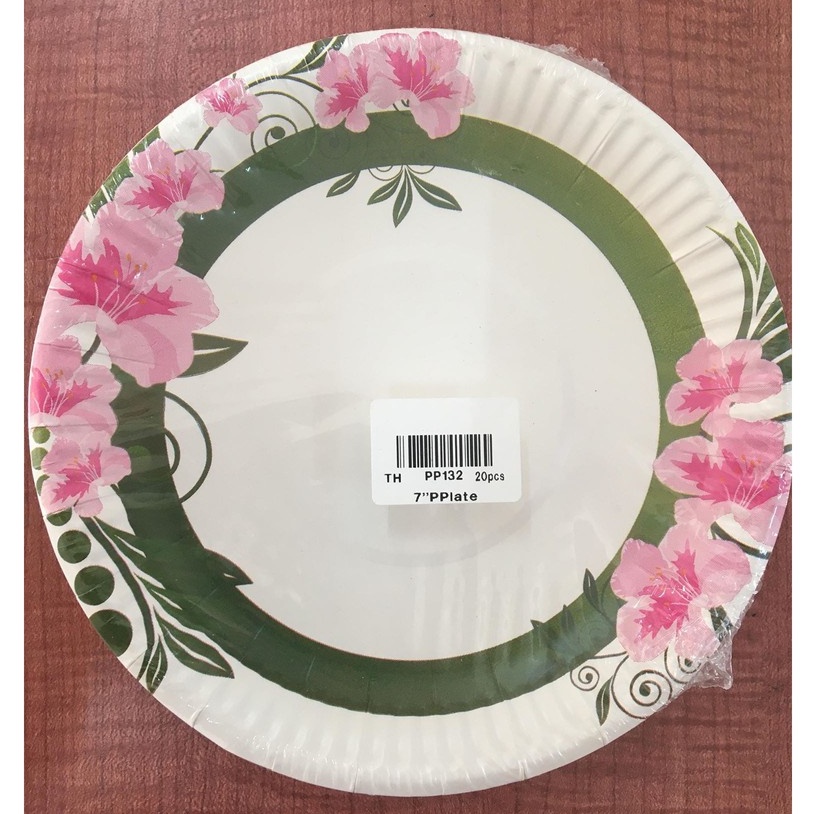 20pcs Party Paper Plate 7'' 8'' 9'' Disposable Plate Floral Paper Plate
