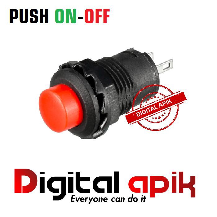 TOMBOL Push ON OFF Button Toggle Switch 2 Feet Panel Box 2P Pin Round ...