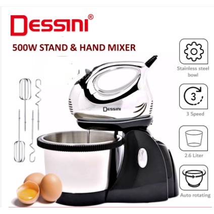 5-Speed 220V 500W Electric Hand Mixer Dough Blender w/ Beaters,Dough  Hooks,Whisk