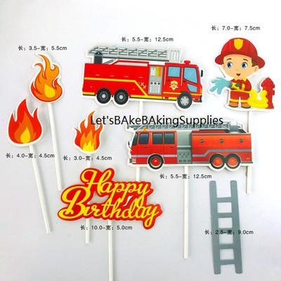 Fireman cake topper fireman cake decoration bomba decor topper | Shopee ...