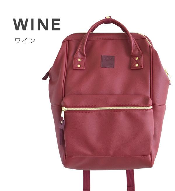 Real Photo) Japan Anello Bag PU Leather Backpack AT-B1211 Warna Wine Red