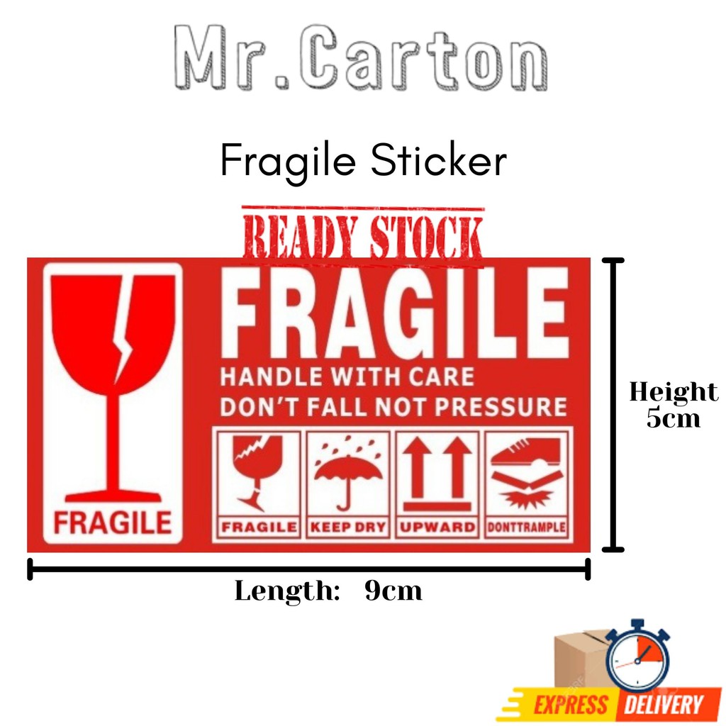 Best In Town Pcs Fragile Sticker Mudah Pecah Sticker Fragile Label