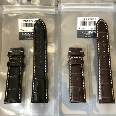 Longines strap original dark brown leather strap with butterfly