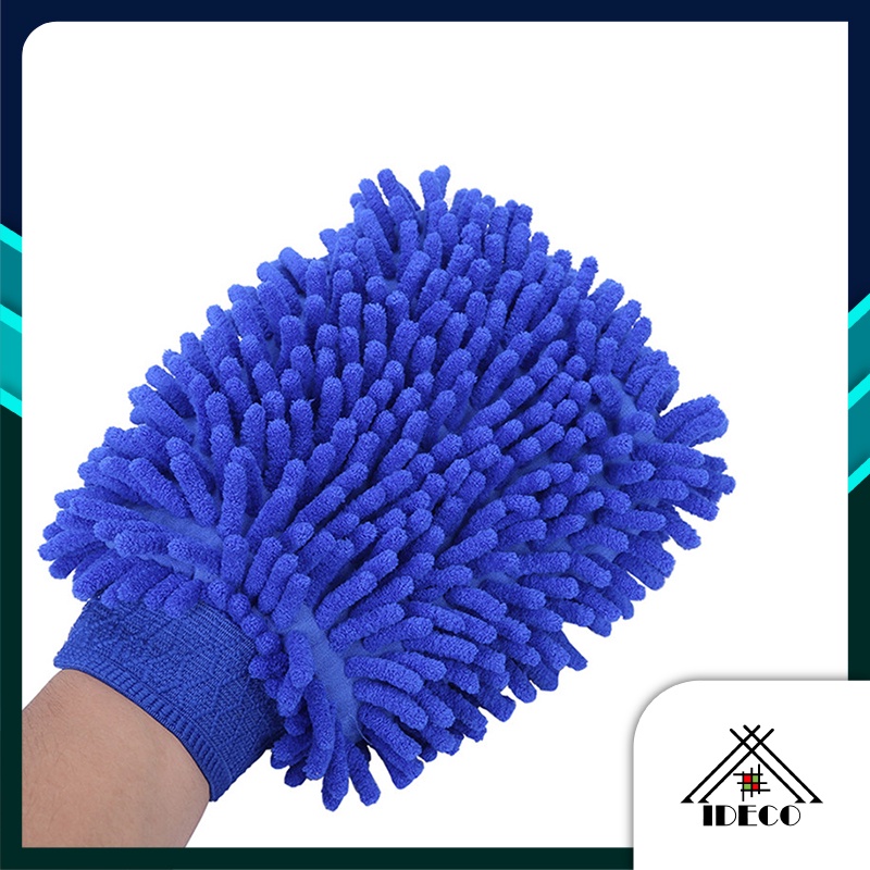 iDECO Car Cleaning Drying Hand Glove Chenille Microfiber Window Dust