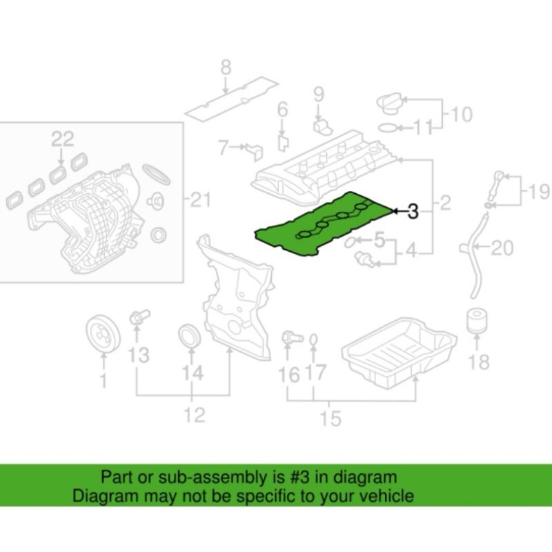 Engine valve cover gasket head - LANCER/INSPIRA/ASX/EVO/MITSUBISHI ...