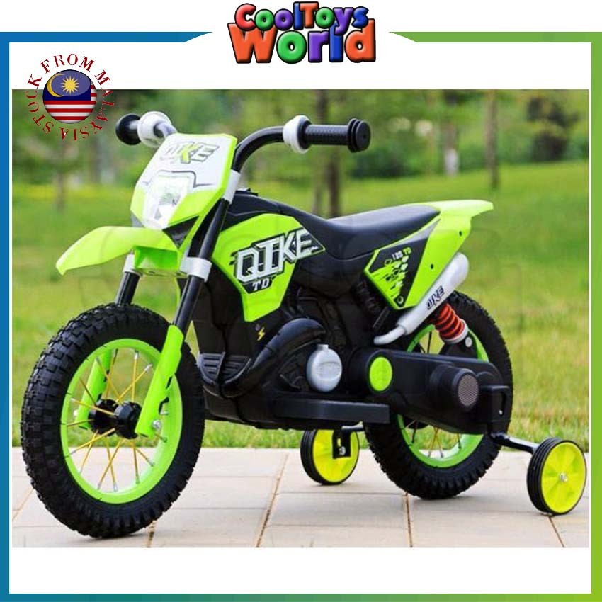 Kids Ride on Electric Kids Motor Scrambler Super Bike Air Tyre USB music Shopee Malaysia